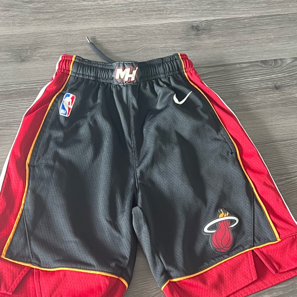 NBA Miami Heat shorts. Like new. Youth small